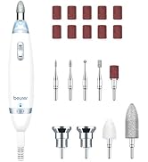 Beurer MP62 Professional Nail Drill Kit, Portable Electric File Machine with 10 Attachments &amp; 10 ...