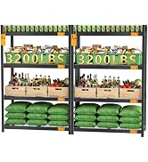 CAMMOO 40''W Storage Shelves, 3200LBS Metal Garage Shelving Unit with Magnetic Lable, Upgraded St...
