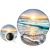 AIMSA Ergonomic Mouse Pad with Wrist Rest Support Gel Memory, Non-Slip PU Base Wrist Rest Pad for...