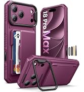 ASAFCASE for iPhone 18 Pro Max Case Wallet with Camera Stand, Burgundy | Card Holder, Camera Cont...