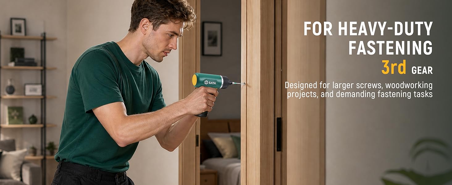 Cordless screwdriver for woodworking projects and heavy-duty fastening applications