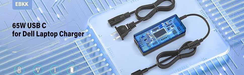 65W Laptop Charger USB C for Dell