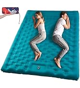 AKSOUL Sleeping Pad Camping Inflatable: Extra Thickness Double Persons Self Inflating Mat with Bu...