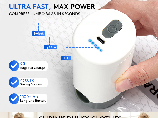 travel vacuum bags with pump
