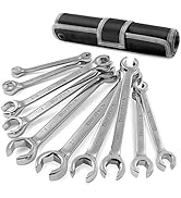 DURATECH Flare Nut Wrench Set, Standard &amp; Metric, 10-Piece, 1/4