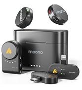 MAONO Wireless Lavalier Microphone for iPhone/Android/Camera/PC, Mini Lapel Mic with 48khz 24bit,...