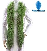 Soarer Green Ostrich Feather Boas – 2yards 3ply Long Boas for Party, DIY Production, Clothing Dec...