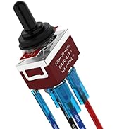 Malictele 4Pin DPDT 12V 30A Reverse Polarity Switch (ON)-Off-(ON) Momentary Toggle Switch Waterpr...