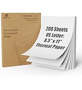 Thermal Printer Paper 8.5x11 Inches 200 Sheets, Single US Letter Size, Suitable with Most Thermal...