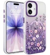 Fsoole Magnetic for iPhone 17 Case [Compatible with MagSafe] Pretty Gradient Flower Floral Patter...