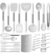 Large Silicone Cooking Utensils Set - Heat Resistant Kitchen Utensils Sets,Spatula,Spoon,Turner T...