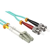 Cable Ledaer 1m OM3 LC to ST Duplex 50/125 Multi-Mode Fiber Optic Cable