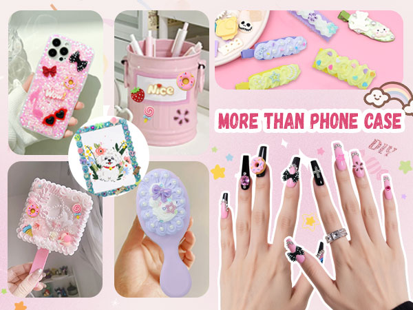 Junk Case Charms Kit Y2K DIY Phone Nail Decor Big Charms Kawaii Bows