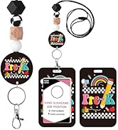 Obookey Teacher Lanyards for ID Badges - Teacher Lanyard with ID Holder, Pre-K Cute Pencil Silico...