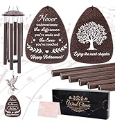 LIRAVENO Retirement Gifts Wind Chimes - Metal Hummingbird Windchimes with Greeting Card Indoor Ou...