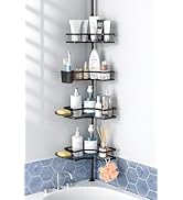 Aitatty Corner Shower Caddy Tension Pole: 4tier adjustable Rustproof Bathroom Organizer Shelves -...