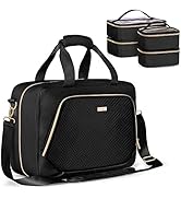 Prokva Large Makeup Bag with 4 Detachable Cosmetic Cases, Professional Make up Organizer Bag with...