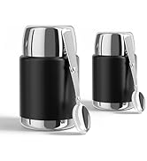 JOZDAUP 2 Pack 17 oz Vacuum Insulated Food Jar-Lunch Thermos Jars, Durable Stainless Steel Food J...