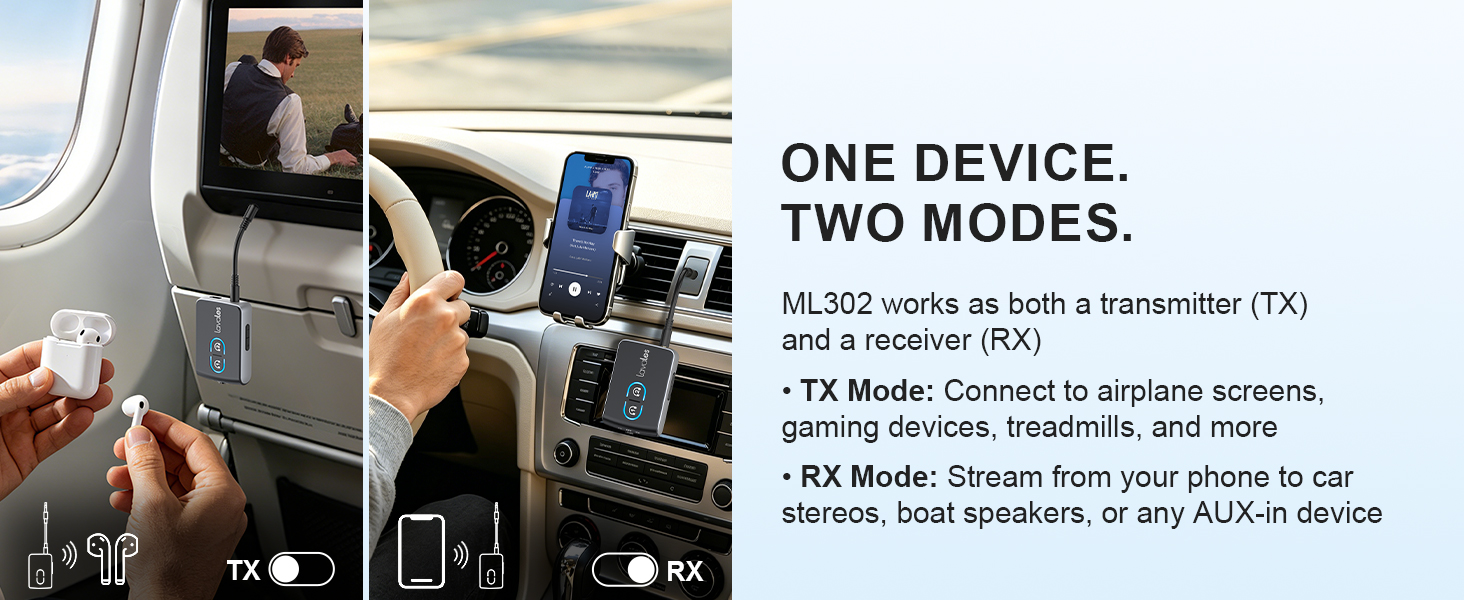 adapter supports simultaneous connection of 2 wireless Bluetooth headphones