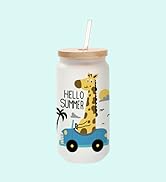 PYD Life 12 Pack Sublimation Glass Cans Blanks Frosted 18 OZ with Bamboo Lid and Clear Glass Stra...