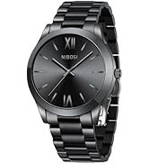 NIBOSI Men Watches Analog Quartz Stainless Steel Black Watches for Men Waterproof Business Classi...