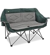 Northroad Folding Loveseat Camping Chair Portable Double Duo Full Padded Garden Chair for 2 Perso...