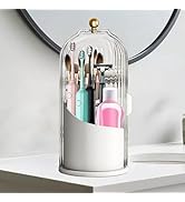 Toothbrush Holder with Sliding Lid, 360° Rotating Dust-Proof Tooth Brush Toothpaste Holder with 3...