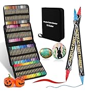 72 Colors Acrylic Paint Pens,Dual Tip Acrylic Paint Pens Paint Markers,Includes 12 Metallic Brush...