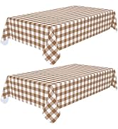 Smiry 2 Pack Rectangle Table Cloth, Waterproof Vinyl Tablecloth with Flannel Backing, Wipeable Bu...
