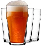 Baalaka Beer Glasses 16 oz, Pint Glasses Set of 4, Pilsner Beer Glasses, Wheat Beer Glasses, Glas...