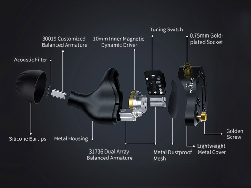 kz zs12 pro x gaming earbuds