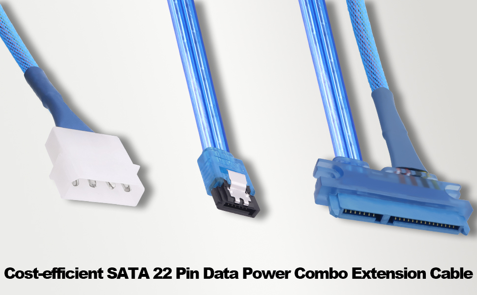 22Pin SATA to 7 Pin Data with IDE 4Pin Power Cable 2