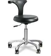 LIMKOMES Standard Rolling Stool with Backrest Dental Nurse Chair Height Adjustable Stool Drafting...