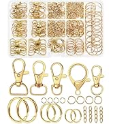 325PCS FIVEIZERO Keychain Making Kit - Keychain Clips with Key Ring, Lobster Claw Clasp, Swivel S...
