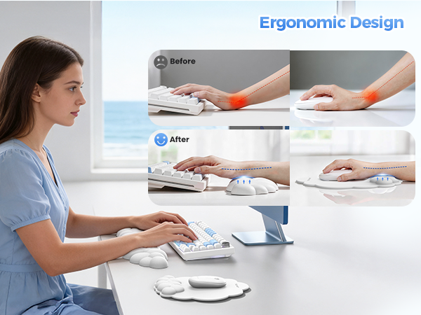 Cloud Wrist Rest &amp;amp; Ergonomic Mouse Pad