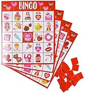 Iconikal Valentine's Day 32 Player Bingo Game Set Classroom Group Activity Fun Interactive Learni...