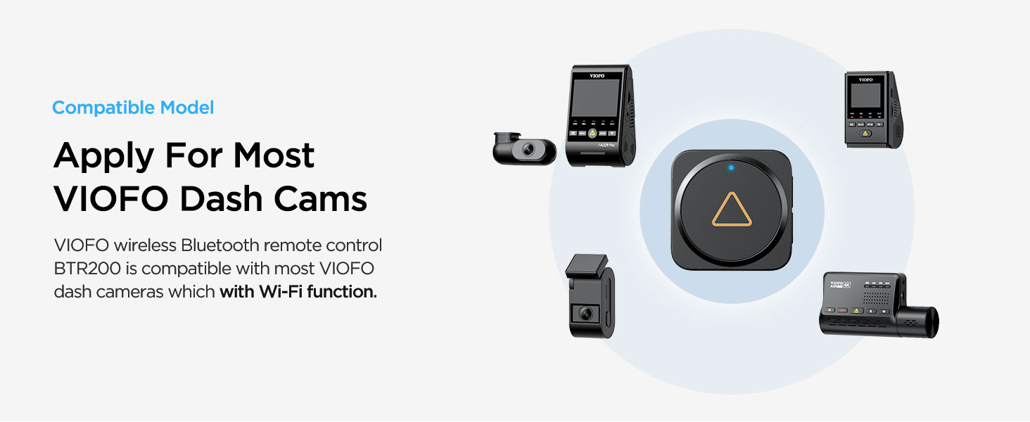 Compatible with most VIOFO dash cams with Wi-Fi functionality.