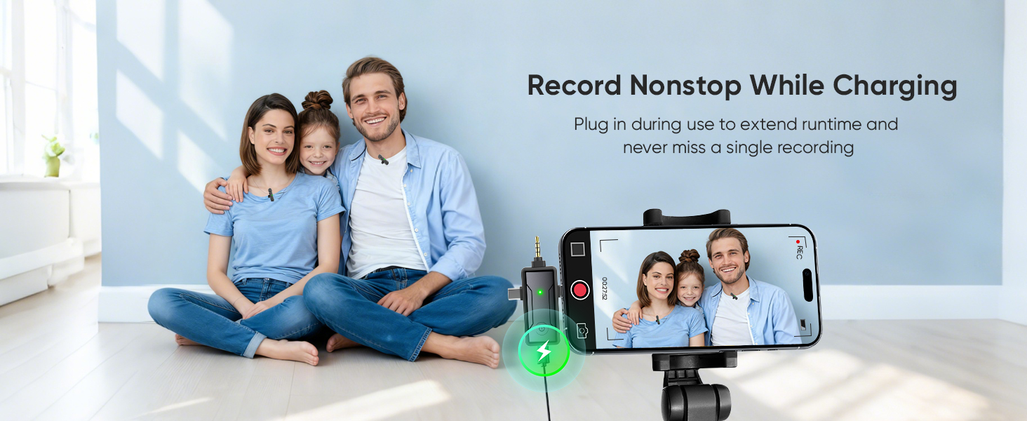 record nonstop while charging