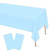 2 Pcs Light Blue Plastic Tablecloth