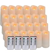 Aignis 24pcs Flameless LED Candles Battery Operated with 10-Key Remote Timer, Outdoor Waterproof ...