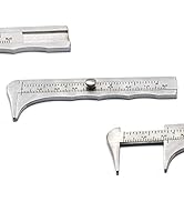 Retro Vernier Caliper Mini Sliding Pocket Caliper Metal Double Scale for Measuring Gemstones and ...