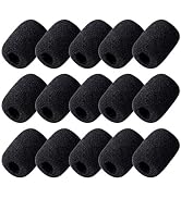15 Pack Foam Microphone Windscreen, Lapel Headset Microphone Sponge Mini Foam Cover Shield Protec...