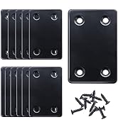 mxuteuk 12pcs Black Flat Mending Plates Metal, 1.5 MM Thickness Flat Metal Brackets Straight Brac...