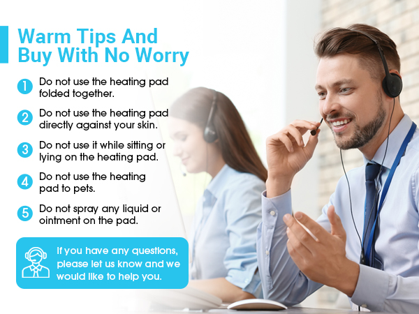 Electric Heating Pad for Back Pain and Period Cramps Relief