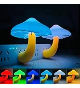 Night Lights Plug into Wall - 2-Pack Sensor LED Mushroom Light, Magic 7 Color Changing Cute Dream...