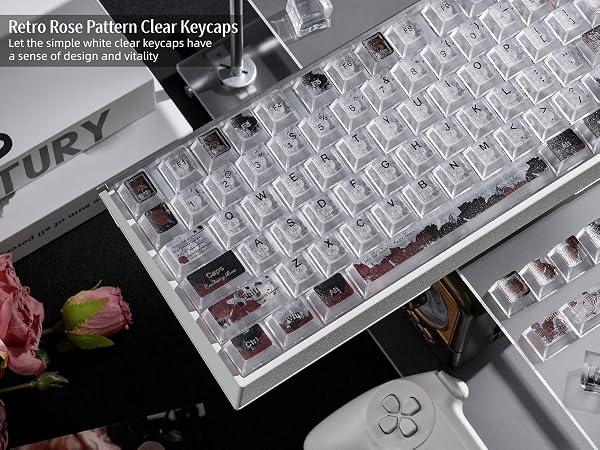 Clear Keycaps, Shine-Through Keycaps, Jelly Keycaps Cherry Profile Keycaps for Mechanical Keyboard