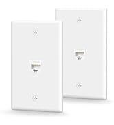 VCE UL Listed Ethernet Wall Plate, CAT6 Wall Plate and Jack, RJ45 Keystone Inline Coupler with Ke...
