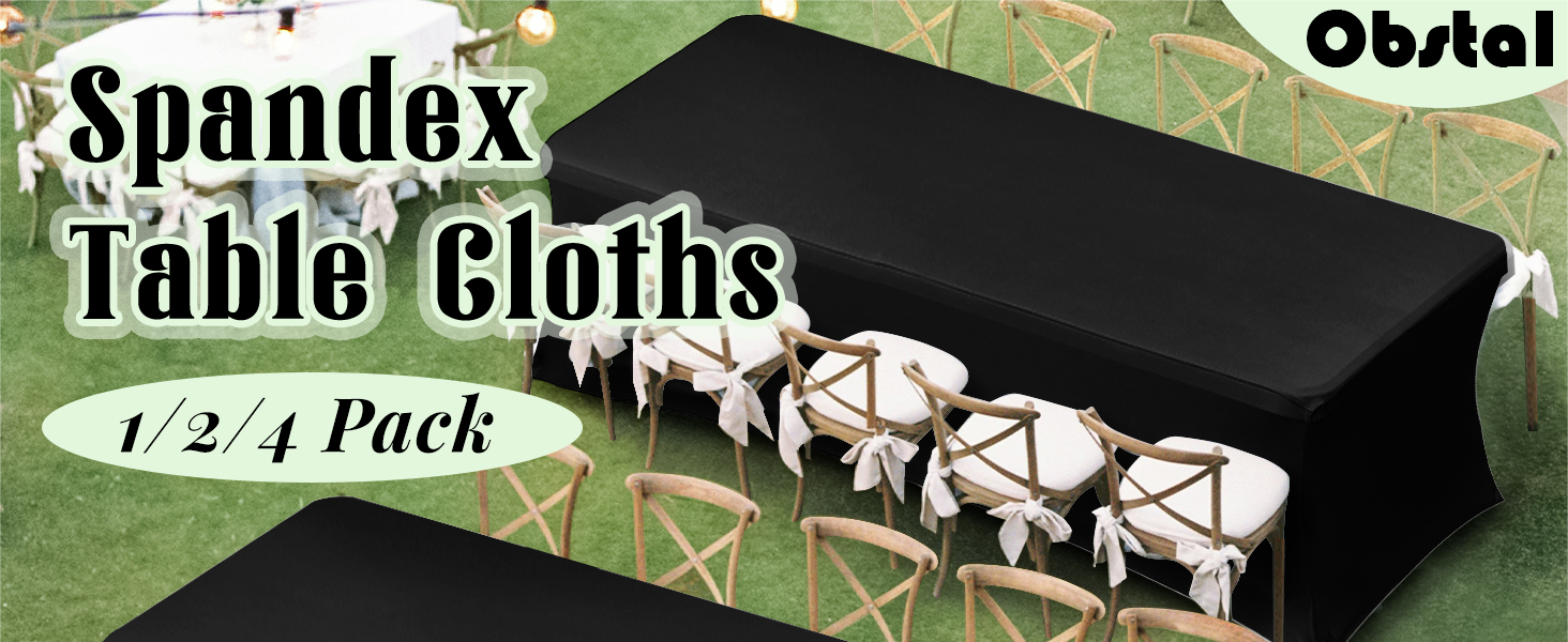 black tablecloths spandex fitted folding 6ft 8ft table covers for wedding birthday party banquet