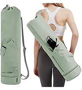 sportsnew Yoga Mat Bag with Water Bottle Pocket and Bottom Wet Pocket, Exercise Yoga Mat Carrier ...