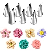 Suuker Fondant Rose Piping Tips Set, Stainless Steel Cake Decorating Pastry Tools, Cake Decoratin...